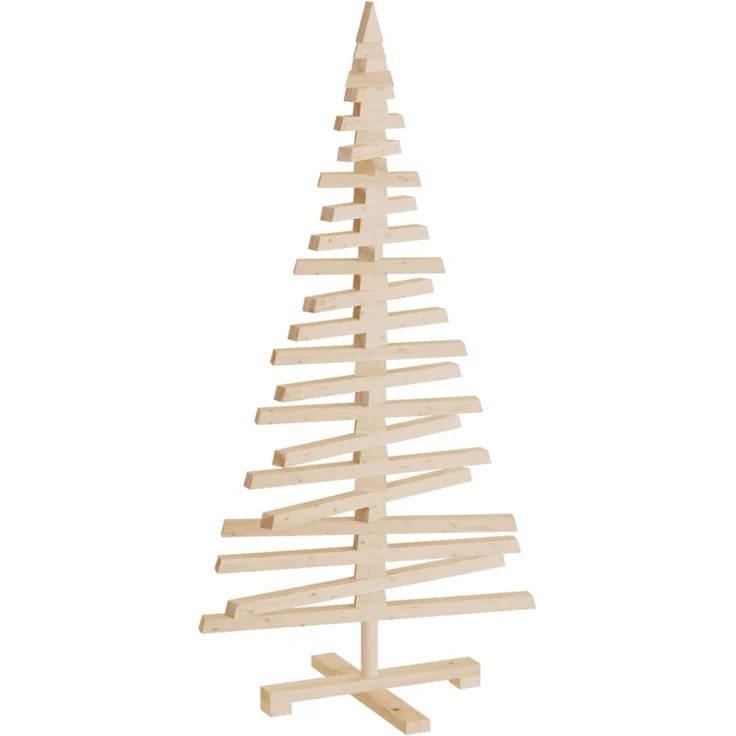 vidaXL Weihnachtsbaum Holz zum Schmücken 120 cm Massivholz Kiefer 357995 – Bild 3