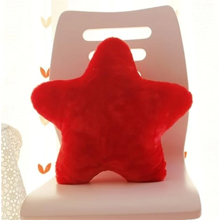 38 cm Kuschelkissen Kinder Sternkissen Weiche Flauschige Sternform Zierkissen Sofakissen, Plüsch Kissen Dekokissen für Kinderzimmer Schlafzimmer Deko (Rot) – Bild 1