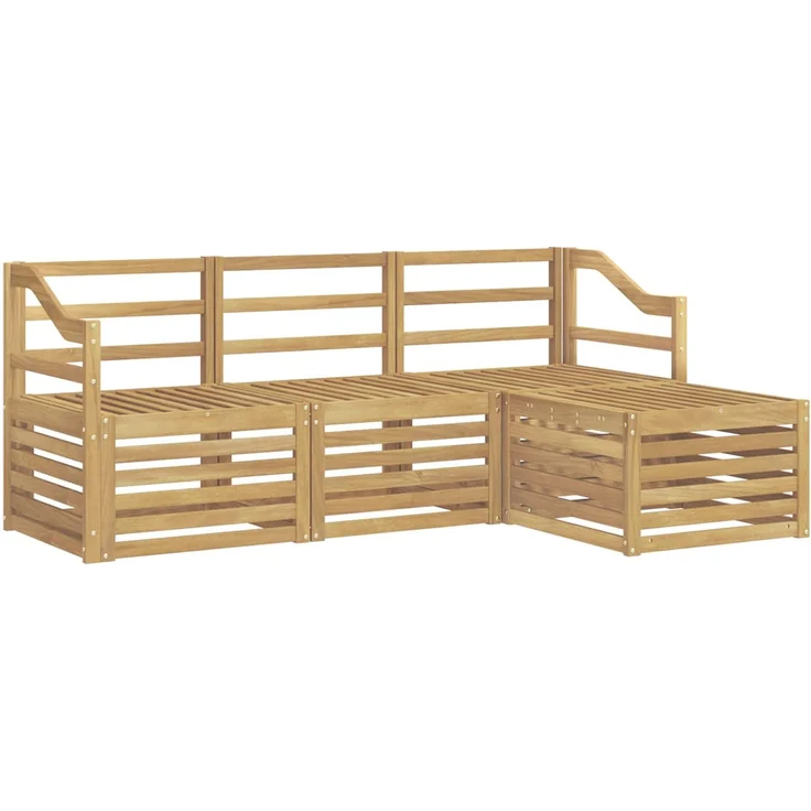 vidaXL Outdoor-Sofagarnitur 4 stk. 4-Sitzer Weiß Massivholz Akazie 3391649 – Bild 2