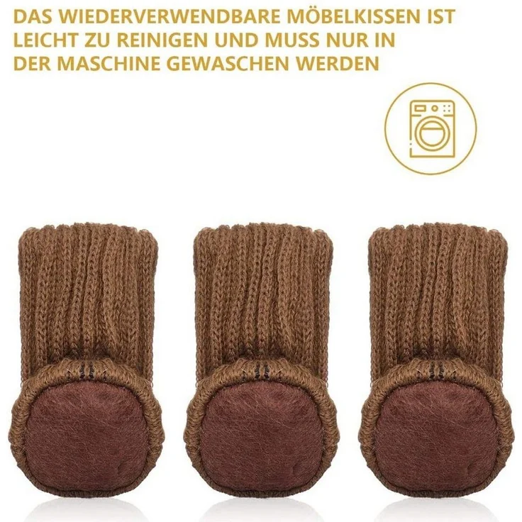 TUWENA Tischbein 24 Stück Stuhlbeinsocke Möbel Socken mit Fühlte Pads, Schutz Stuhl – Bild 2