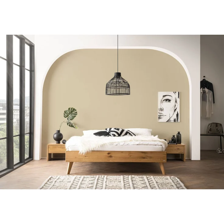 Hasena Bett Iseo Bergamo, Wildeiche natur geölt 100x200 cm, Fußhöhe 20 cm – Bergamo – Bild 2