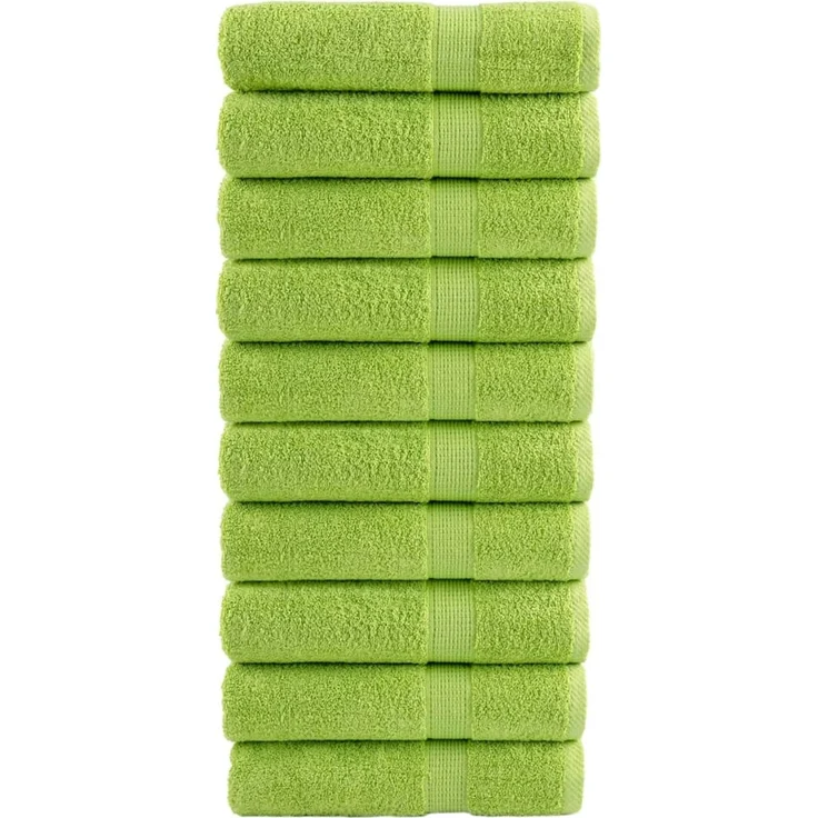 vidaXL Premium-Duschtücher SOLUND 10 Stk. Apfelgrün 70x140 cm 600 g/m² 137502 – Bild 1