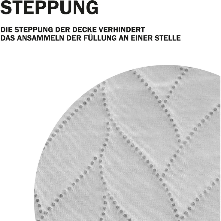 Tagesdecke XL (140x210 cm) mit wattierter Zwischenlage (Grau) Bettüberwurf - ÖKO-Tex 100, Sommerdecke gesteppt - Steppdecke, Wendedecke – Bild 6