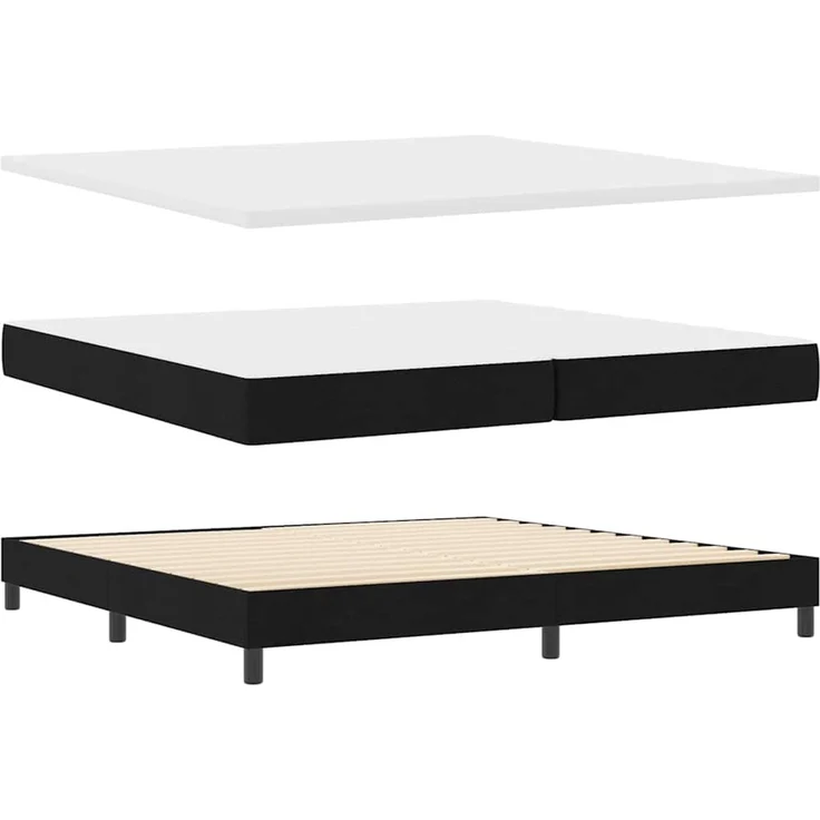 vidaXL Boxspringbett mit Kopfteil Schwarz 200 x 200 cm Stoff 3340110 – Bild 4
