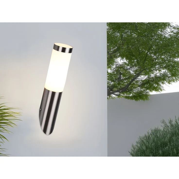Moderne LED Außenwandleuchte aus Edelstahl in Silber, Höhe 39cm – Bild 5