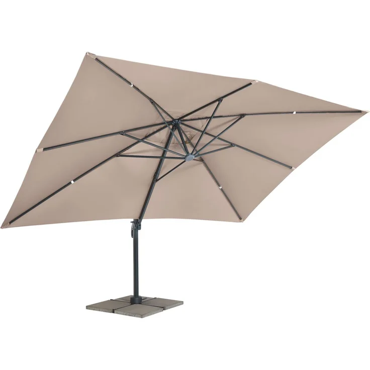 Primaster Ampelschirm Messina taupe 300 x 400 cm Sonnenschirm Gartenschirm – Bild 6