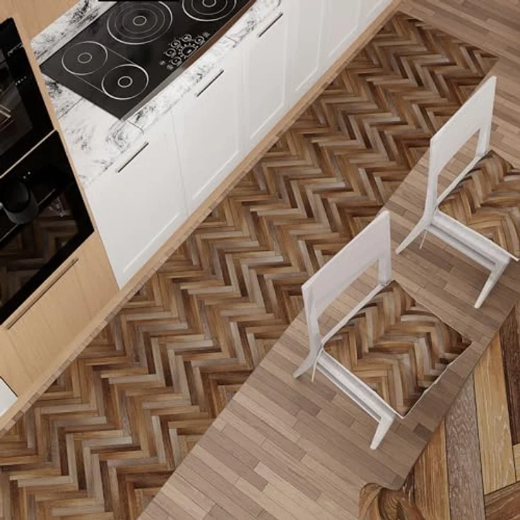 PETTI Artigiani Italiani - Teppich für Küche, rutschfest, waschbar, Läufer für Küche, Teppich, Küchenläufer, 52 x 280 cm, Design Parkett 01, 100% Made in Italy – Bild 3