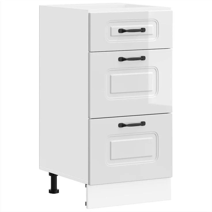 vidaXL Küchenunterschrank „Kalmar“ Hochglanz-Weiß Holzwerkstoff 854242 – Bild 2