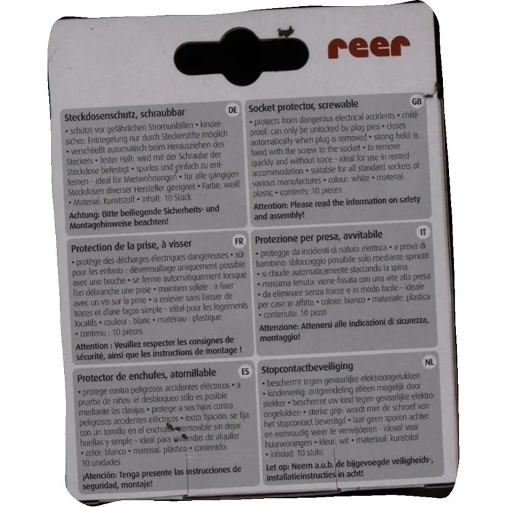 reer 3245.010 - Steckdosenschutz schraubbar weiß, 100 Stück – Bild 2