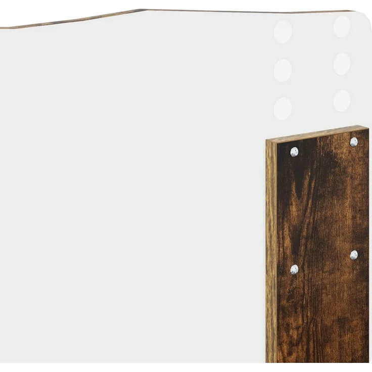 vidaXL Bettrahmen Geräucherte Eiche 200 x 200 cm Massives Kiefernholz 3412857 – Bild 10