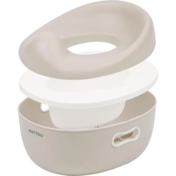 Nattou Potty 3in1 Lerntöpfchen, Tritthocker, Toilettensitz beige