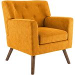 CLP Sessel Kioni mit Cordbezug und Gestell aus Kautschukholz bis 150 kg belastbar,orange