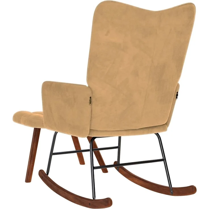 vidaXL Schaukelstuhl mit Hocker Brauner Samt 4016851 – Bild 6