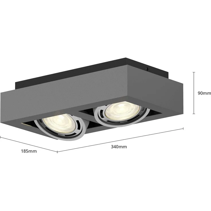Arcchio Deckenleuchten Ronka, Metall, Schwarz IP20, 2 x 20 W ES111 LED – Bild 6