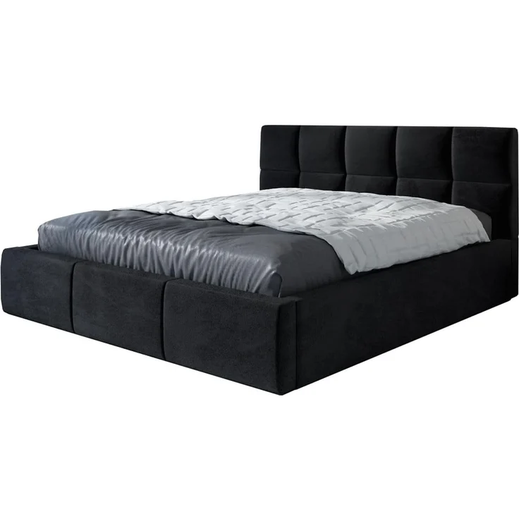 Polsterbett CARLOS-OM 160x200 mit Bettkasten und Lattenrost. Farbe: Schwarz 20 – Bild 3