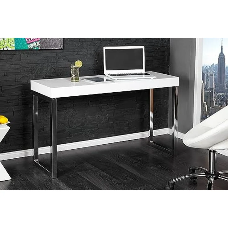 riess-ambiente Konsolentisch WHITE DESK 120cm weiß, Konsole · Hochglanz · Bürotisch · Modern Design – Bild 2