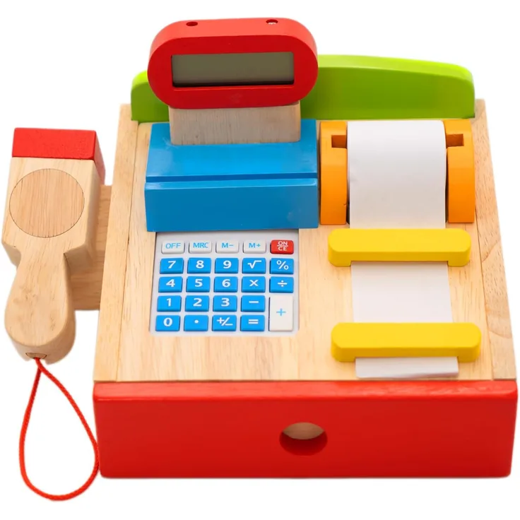 Goki – Registrierkasse mit Scanner – Taschenrechner – echtes Display, 8651575, 22 x 18 x 14 cm