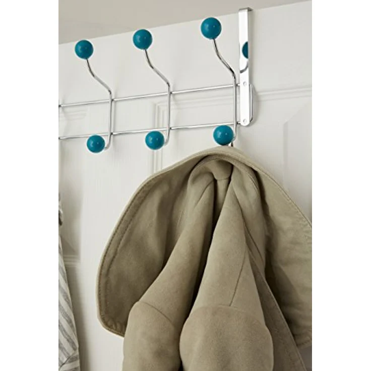 Premier Housewares Türgarderobe, 10 Haken türkis, Chrom, Kunststoff, 12 x 41 x 17 – Bild 6