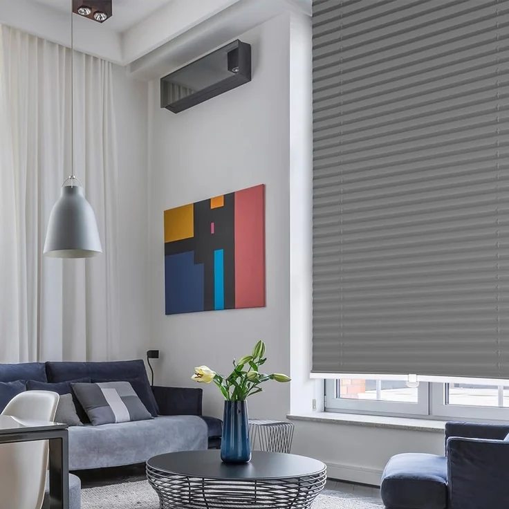 Sekey Plissee ohne Bohren Verdunkelung 70x100cm, Grau – Bild 6