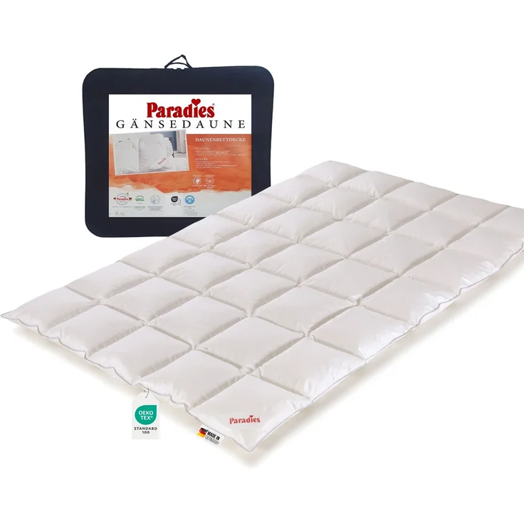 Paradies Gänsedaunen Bettdecke Melinda Daunendecke medium warm 135x200 – Bild 1