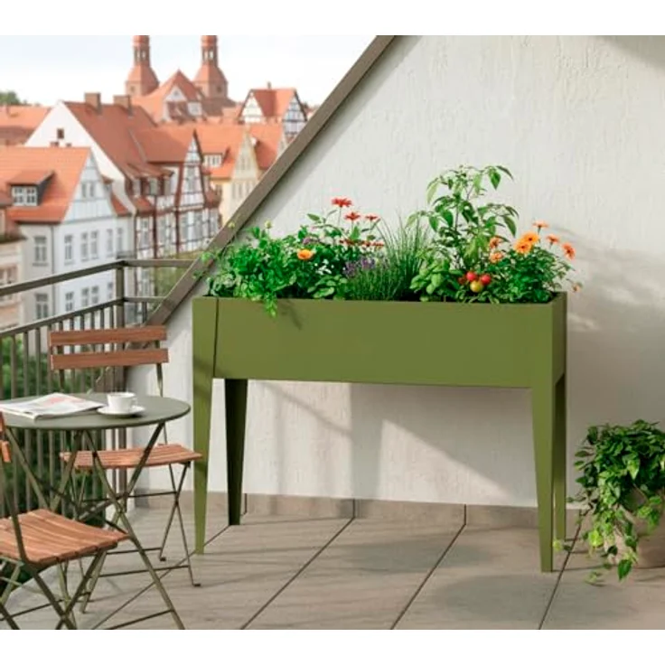 Westmann Vedura M | Metall Balkon Hochbeet | Olive – Bild 2