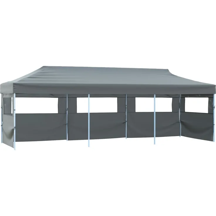 Faltzelt Partyzelt Pop-Up, Pavillon mit 5 Seitenwänden 870x291x315 cm Anthrazit