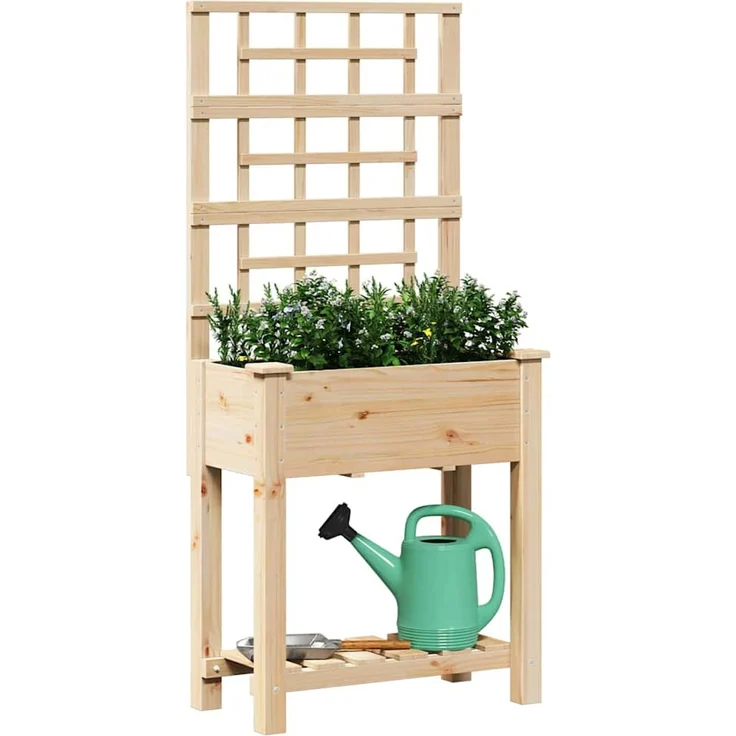 vidaXL Garten-Pflanzgefäß Beige 71 x 38 x 152 cm Massivholz aus Fichte 42006570 – Bild 2