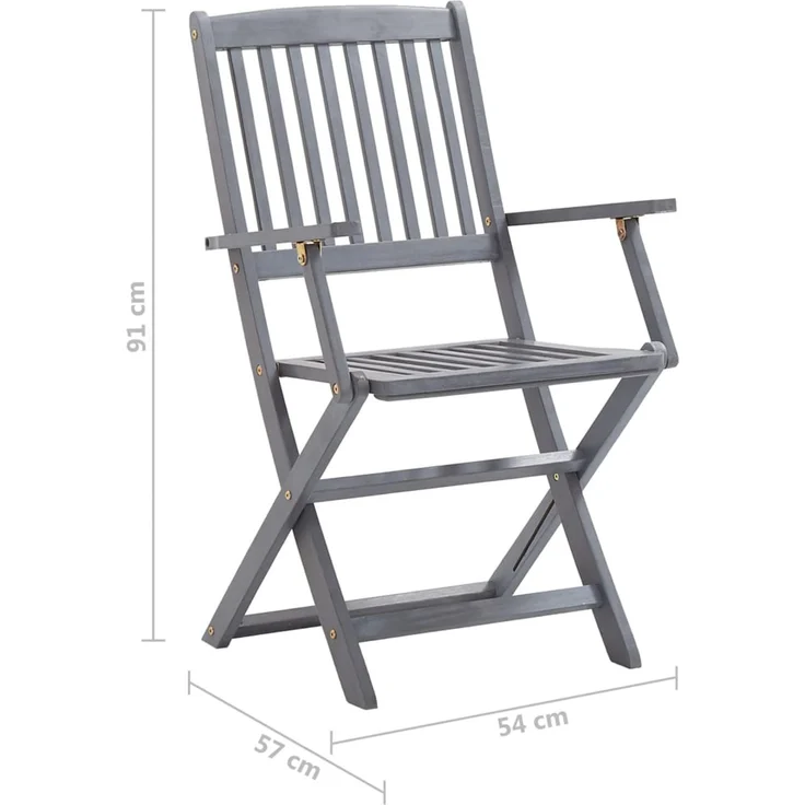 vidaXL Klappbare Gartenstühle 6 Stk. mit Kissen Massivholz Akazie 3065420 – Bild 12