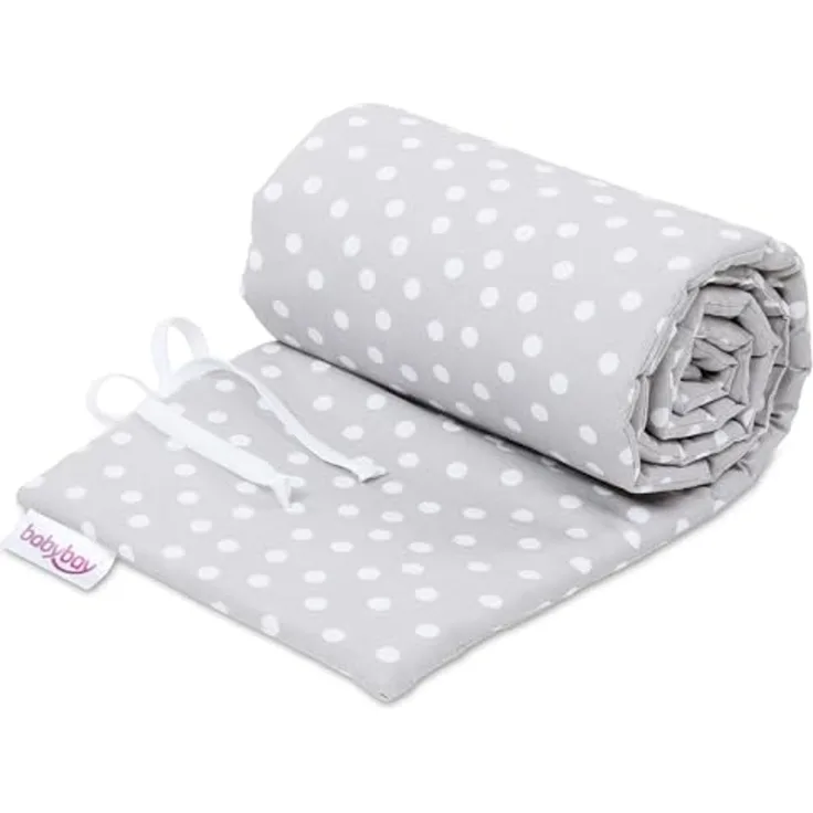 babybay Nestchen Piqué passend für Modell Boxspring XXL, perlgrau Punkte weiß