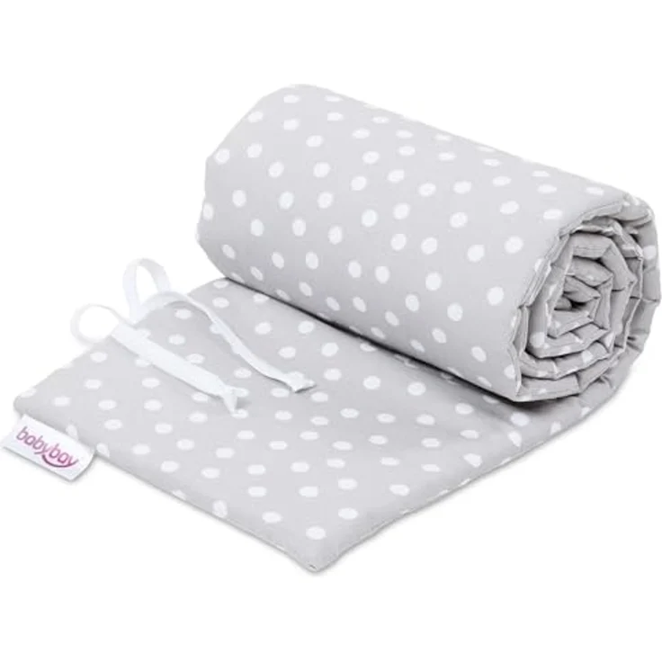 babybay Nestchen Piqué passend für Modell Boxspring XXL, perlgrau Punkte weiß – Bild 1
