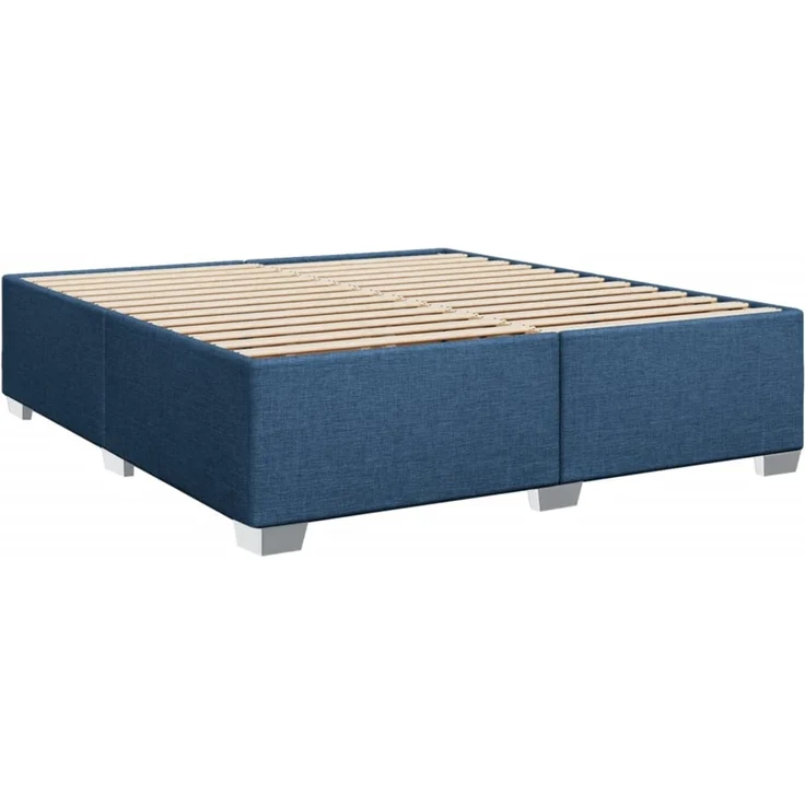 vidaXL Bettgestell ohne Matratze Blau 200x200 cm Stoff 3284505 – Bild 2