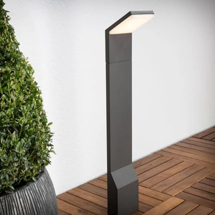 Lucande LED Wegeleuchte/Pollerleuchte, 60 cm, spritzwassergeschützt IP54, 8,5W warmweiß 3.000K, Aluminium, 680 Lumen – Bild 4