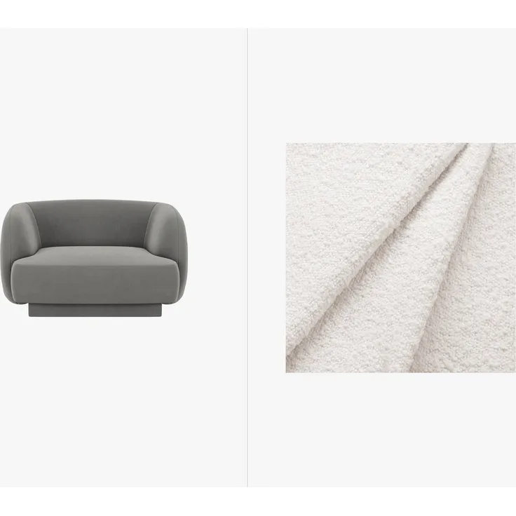 Micadoni Sessel Miley 1-Sitzer Boucle Baloo Weiß