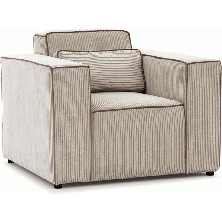 Ecksofa Schlafsofa inkl. Sessel WALDO Stoff Poso Beige Ottomane Links – Bild 8
