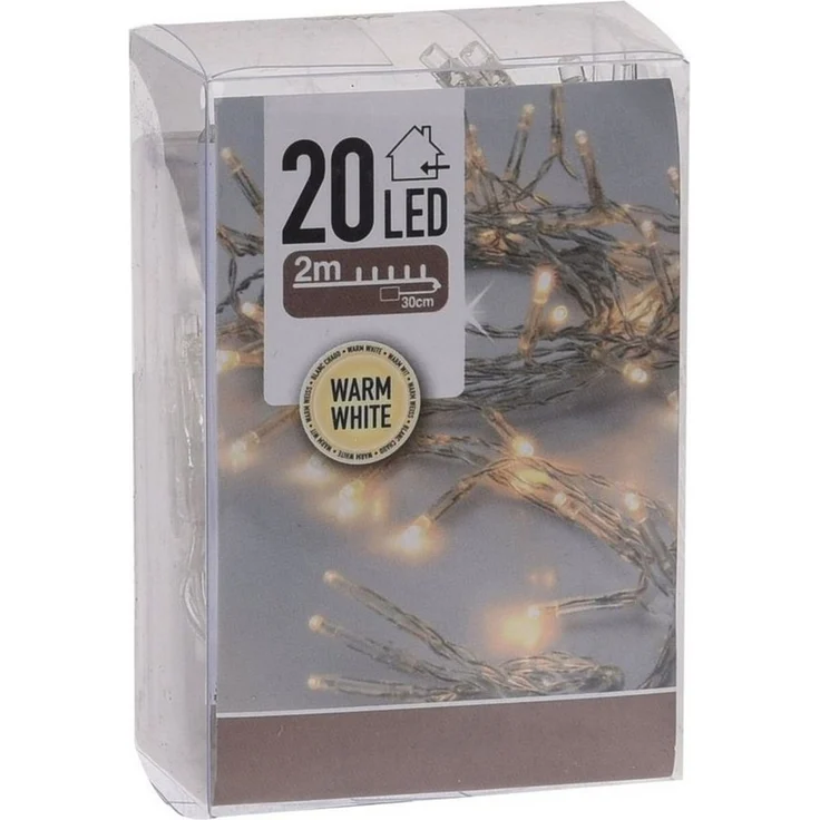 Spetebo LED-Lichterkette Lichterkette mit 20 LED in warm weiß - 300 cm, Weihnachts Tischlichterkette Deko Beleuchtung mit Timer – Bild 2