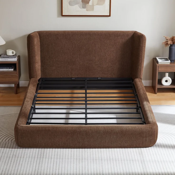 EINHOM 140x200 cm Kompressionsbett. Bettgestell mit gepolstertem Kopfteil,verstärktem Stahlrahmen,ohne Boxspring – einfache Montage, hohe Stabilität,Matratze nicht enthalten – Bild 3