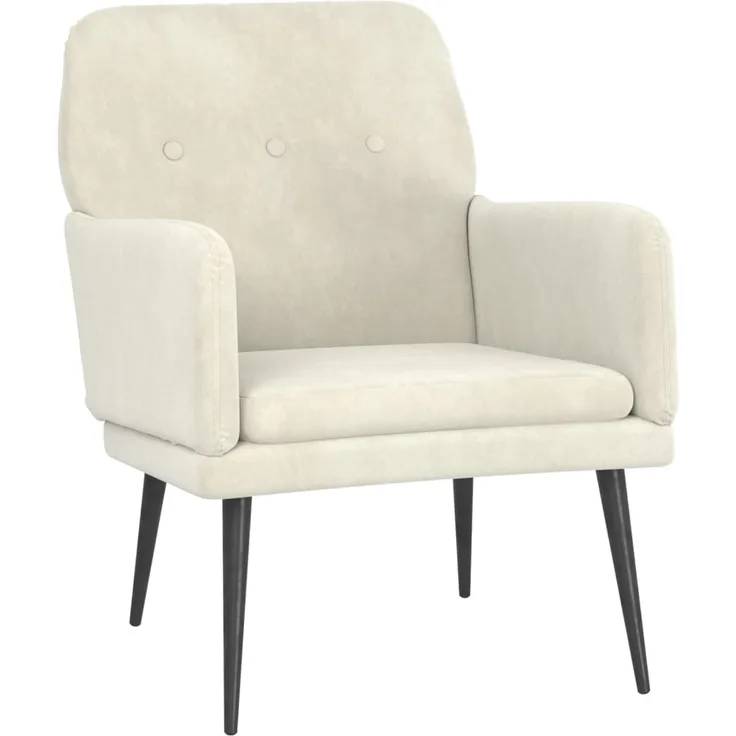 vidaXL Sessel Creme 62x79x79 cm Samt 351412