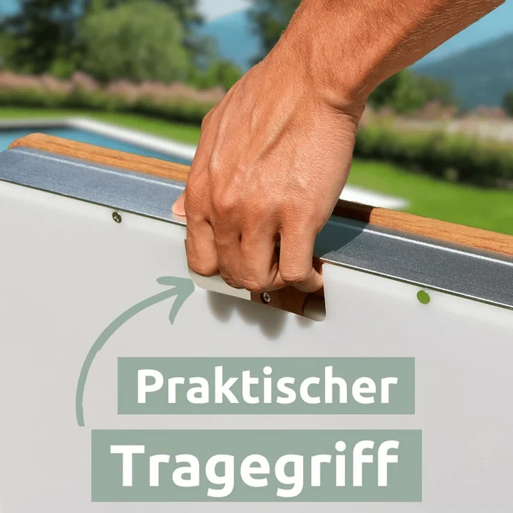 Gartendusche Outdoor eckig TYLIX - WPC Bodendusche 4m Fontänenhöhe mit Fußrad | Außendusche rutschfest Saunadusche Campingdusche wetterfest – Bild 6