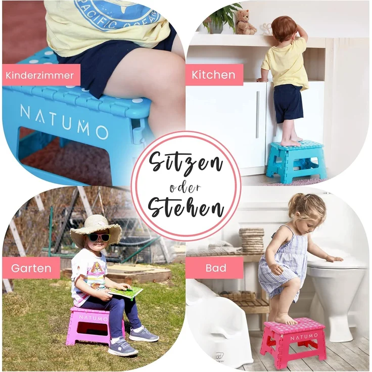 natumo Tritthocker faltbare Aufstiegshilfe für Kinder & Erwachsene - bis 150kg (1 St) – Bild 6