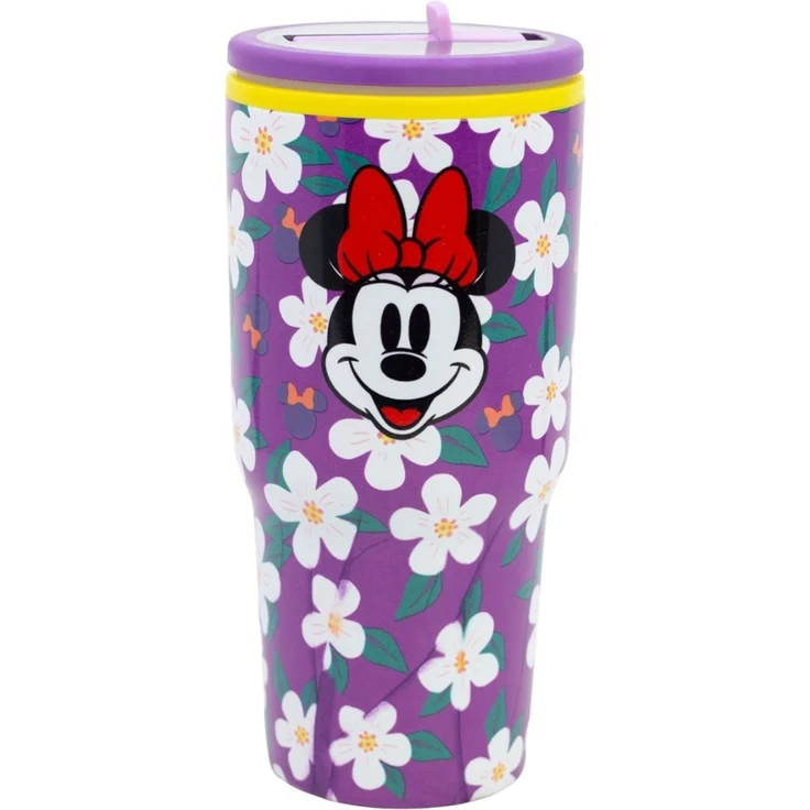 Disney Minnie Mouse Thermobecher 640 ml Edelstahl doppelwandiger Trinkbecher mit Trinkhalm – Bild 2