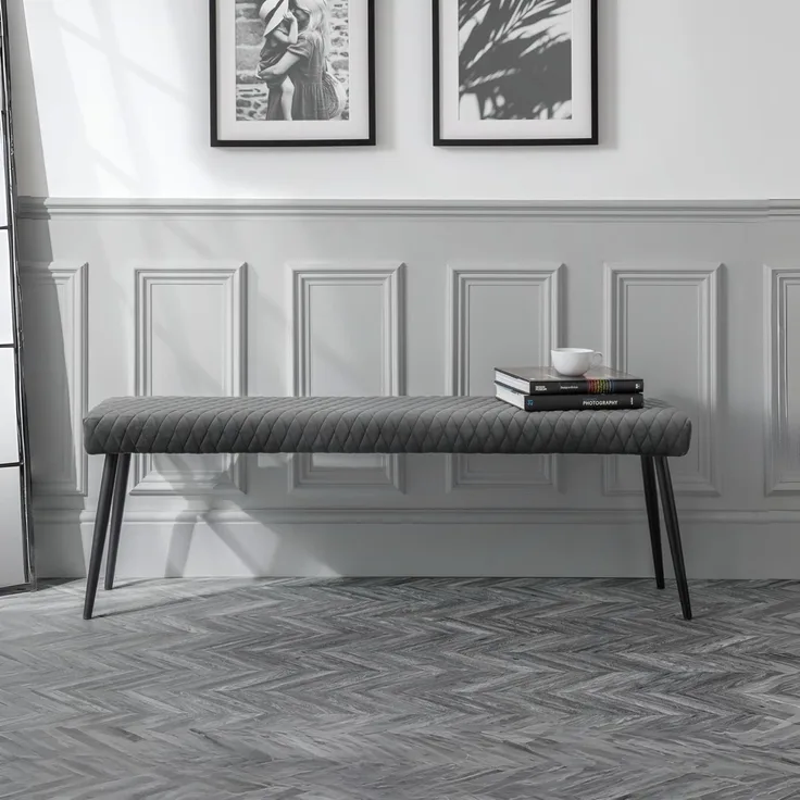 Julian Bowen Luxe Low Bench - Grey