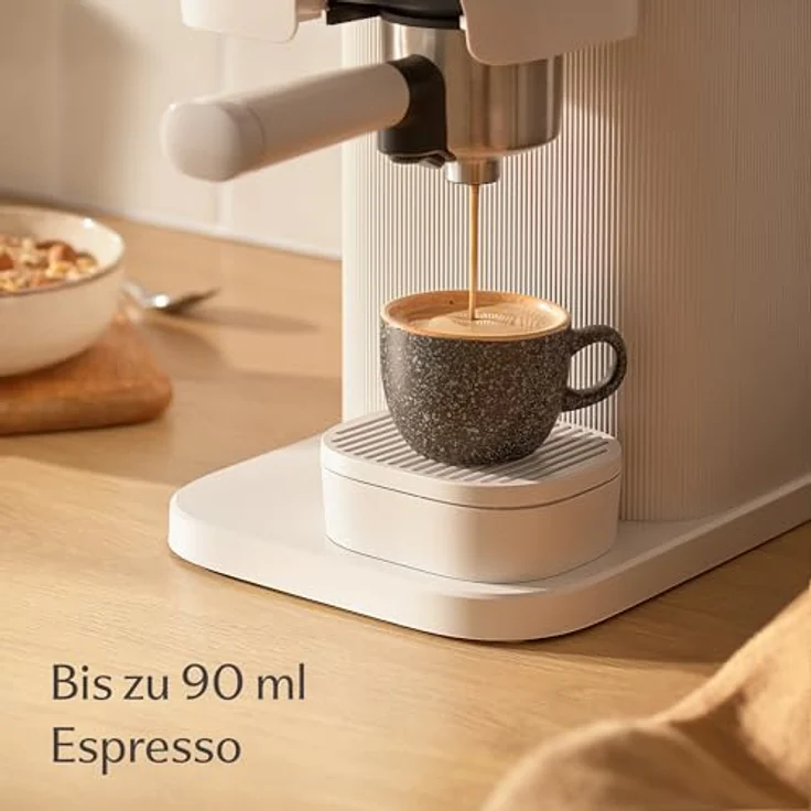 Cosumy Cappuccinotasse Espressotassen mit Untertassen 4er Set - 90 ml Keramik gelb, 8-tlg, Keramik, Warm – Bild 5