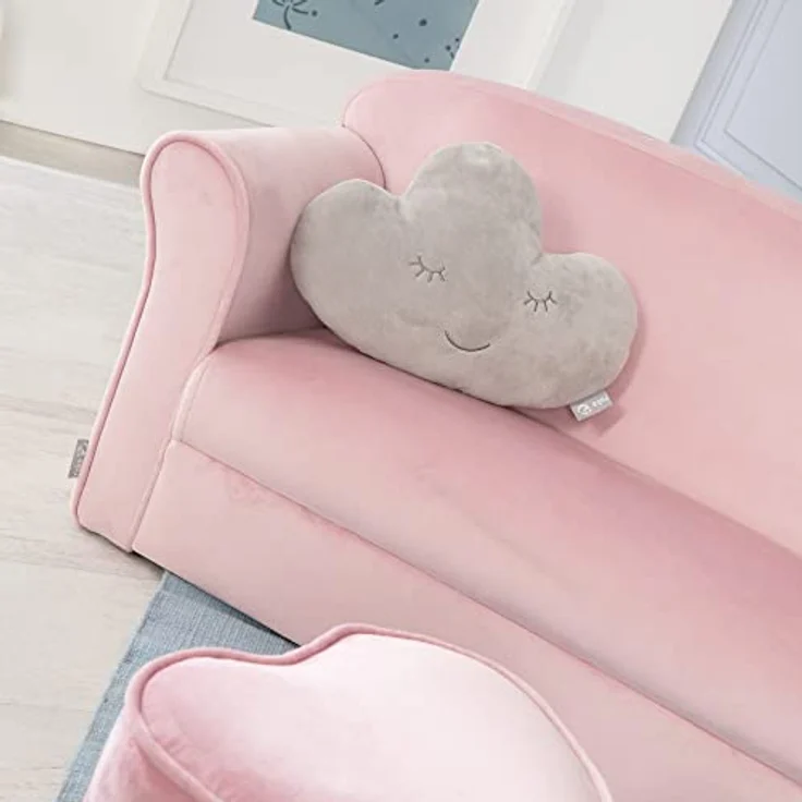 roba Kindersofa 'Lil Sofa' mit Armlehnen - Bequeme Kindercouch mit Samtstoff - Rosa – Bild 8