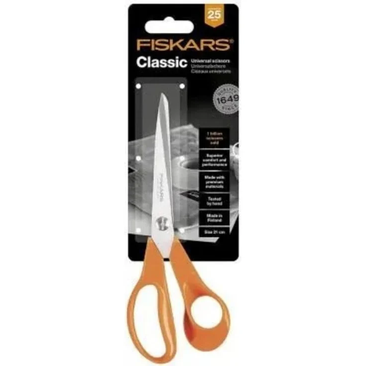 Fiskars Universalschere Fiskars Classic Universalschere 21cm, (Packung, 1-tlg, 1005148), langlebiges und vielseitiges Werkzeug zum Basteln – Bild 3