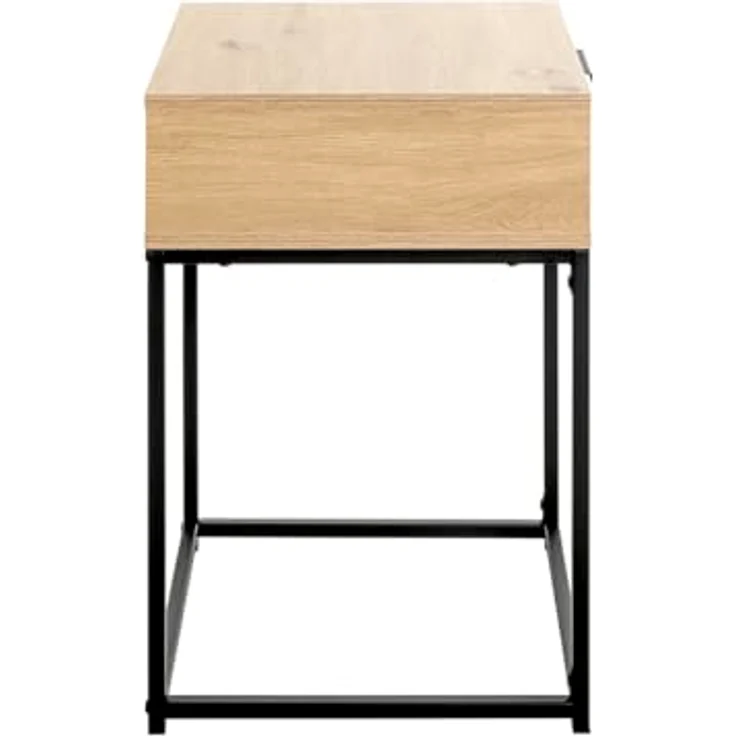 XXXL Nachtschrank Malmö, Schwarz, Eiche, Metall, 1 Schublade, 40x60x40 cm, Schlafzimmer Nachttisch – Bild 5