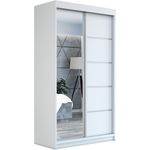 Schwebetürenschrank GAP 2-türig Schrank 120 cm (mit Spiegel) Farbe: Weiß