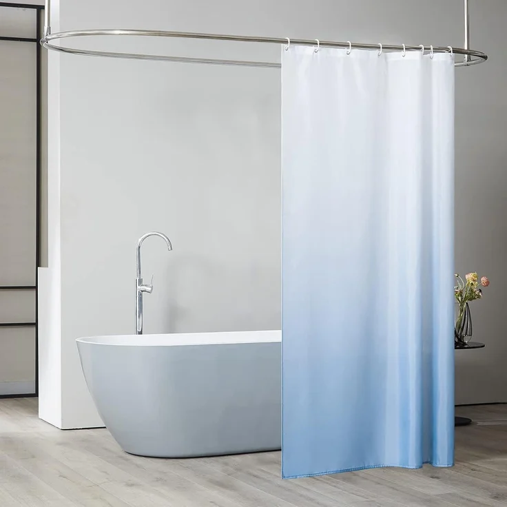 Duschvorhang Textil Anti-schimmel Wasserdicht Waschbar Polyester weiß 120x200cm – Bild 5