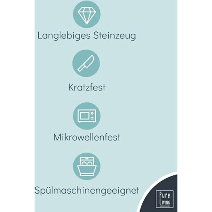 Steingut Geschirrset 12 Personen Hygge 48 tlg. TESTSIEGER, Traumhaftes Skandinavisches Steingut Geschirr Set, Schüssel- und Teller Set, Tafelservice 12 Personen, Geschirrsets Pure Living in Petrol – Bild 6