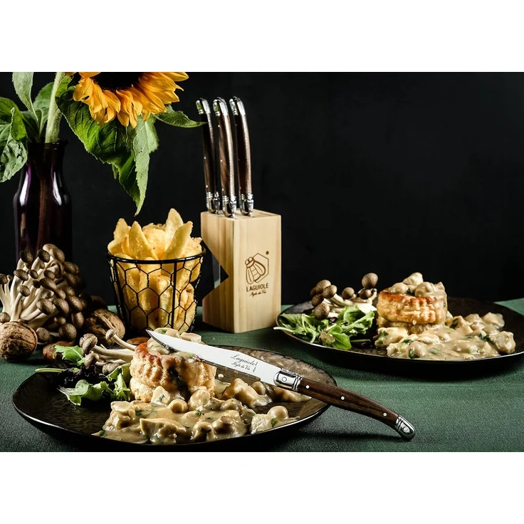 Laguiole Style de Vie Steakmesser LAGUIOLE STEAKMESSER SET "PREMIUM", Edelstahl Klinge, Messerset, Fa – Bild 6