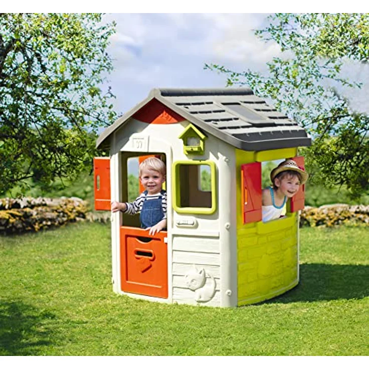 Smoby 'Neo Jura Lodge' Spielhaus, ab 2 Jahren, 115,4 x 123,3 x 132 cm, mit Fenstern, Türen, Vogelhaus, erweiterbar – Bild 3